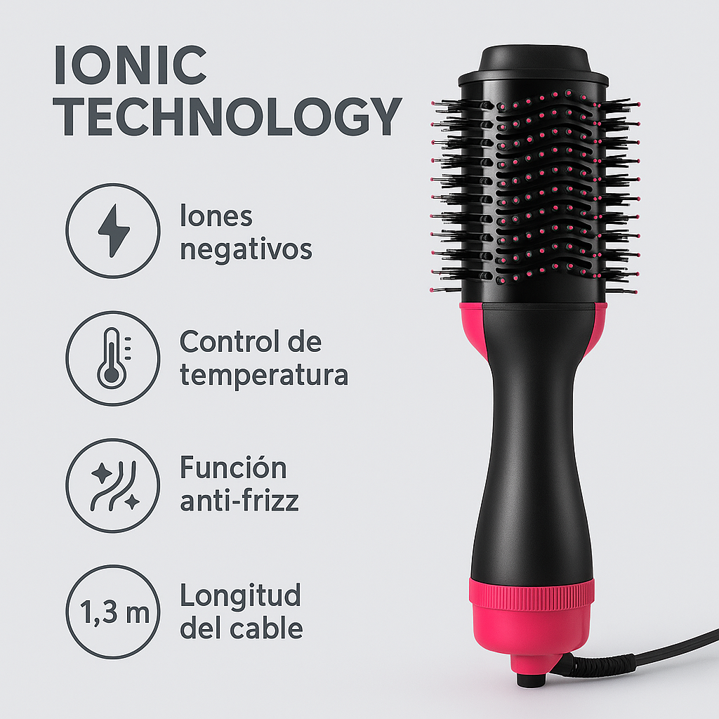 Cepillo secador alisador-3 en 1