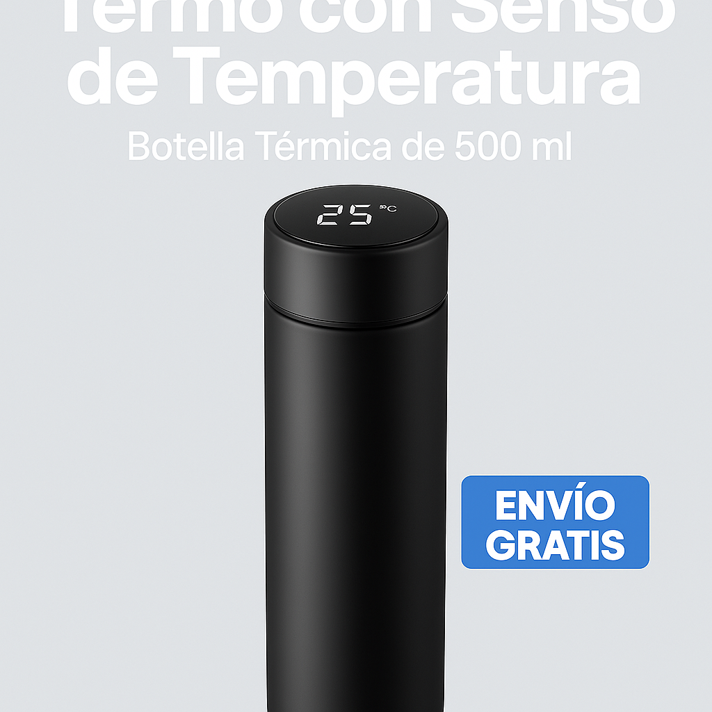 Termo Con Sensor De Temperatura Botella Térmica De 500 Ml