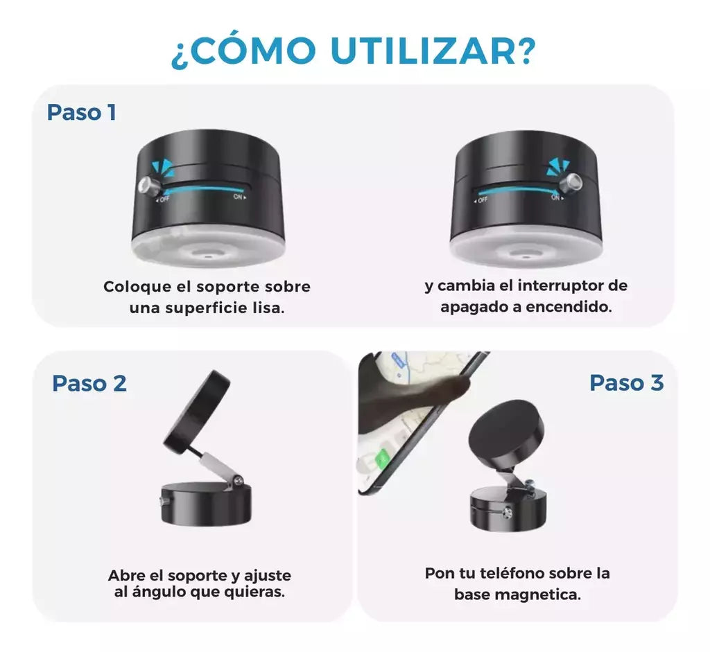 Soporte para celular magnético con Sopapa